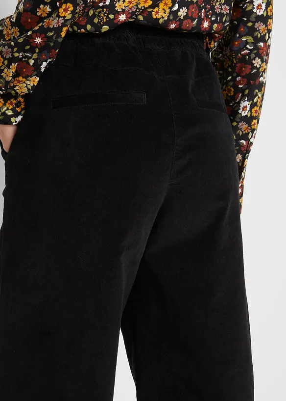 Pantaloni in velluto a coste con cinta comoda, vita alta, bonprix