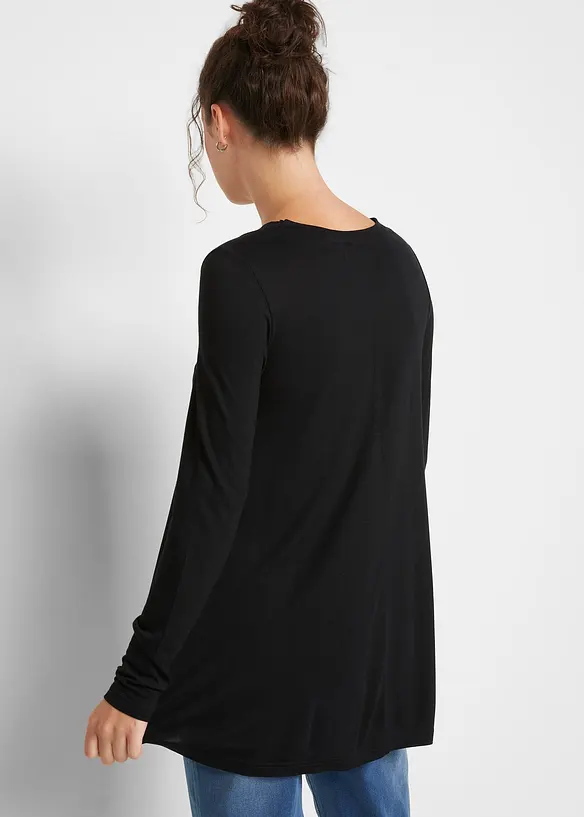 Maglia a maniche lunghe in viscosa morbida, bonprix