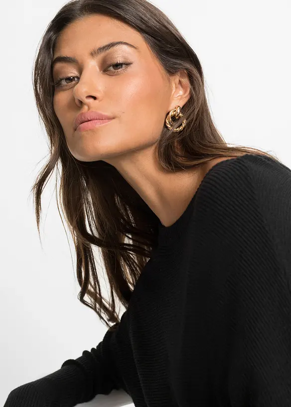 Maglione lungo in misto viscosa, bonprix