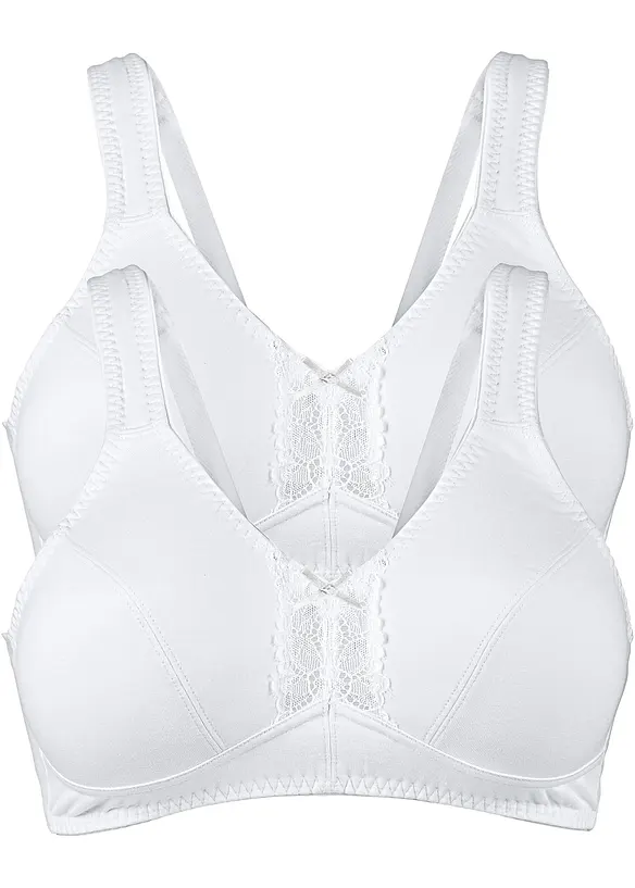 Reggiseno senza ferretto con cotone biologico (pacco da 2), bonprix