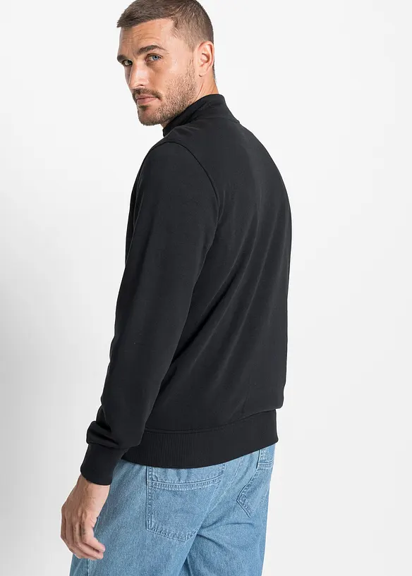 Felpa con zip a collo dritto, bonprix
