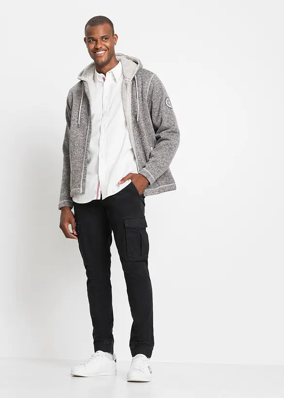 Giacca in pile lavorato a maglia con fodera teddy, bonprix