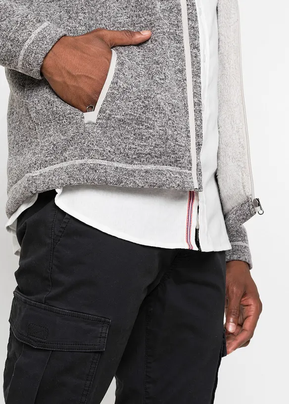 Giacca in pile lavorato a maglia con fodera teddy, bonprix