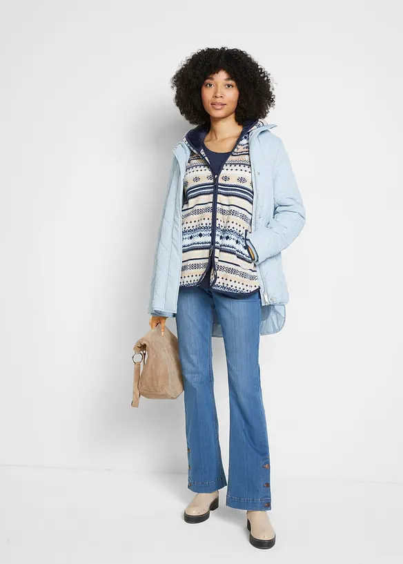 Giacca in pile norvegese con cappuccio, bonprix