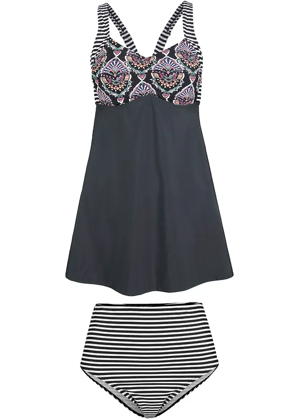 Tankini lungo con slip a vita alta (set 2 pezzi), bonprix
