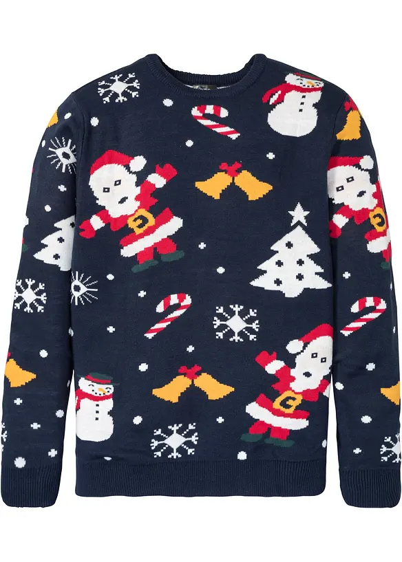 Maglione in filato fine con motivo natalizio, bonprix