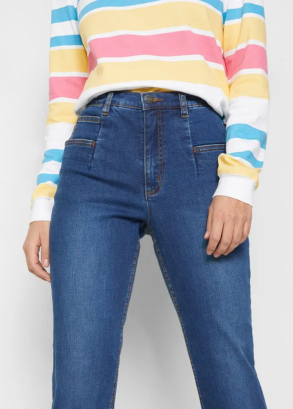 Mom jeans elasticizzati, vita alta, bonprix