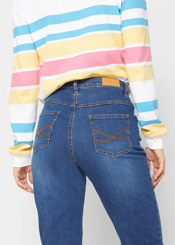 Mom jeans elasticizzati, vita alta, bonprix
