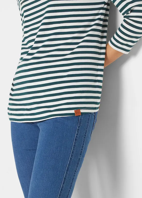 Maglia a maniche lunghe oversize con bottoni, bonprix