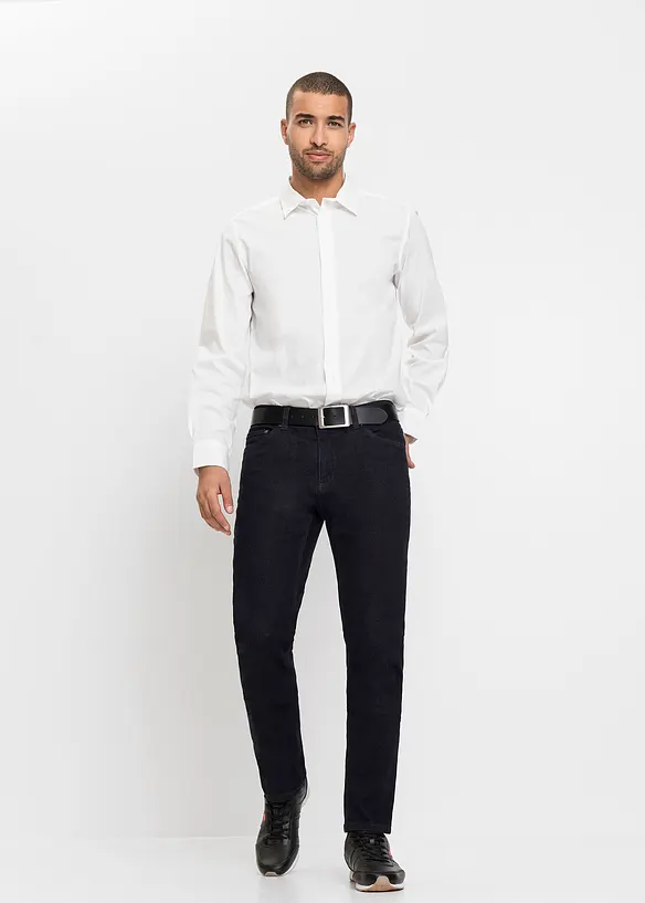 Camicia elasticizzata con cotone, slim fit, bonprix