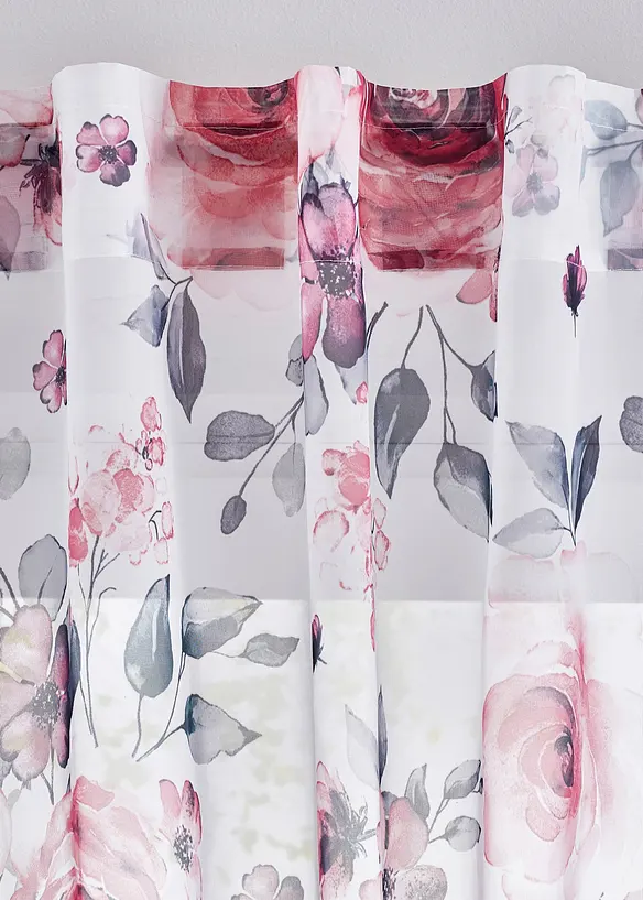 Tenda trasparente a fiori con poliestere riciclato (pacco da 1), bonprix