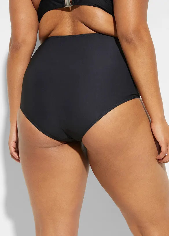 Slip a vita alta per bikini con cintura da annodare ed effetto modellante forte, bonprix
