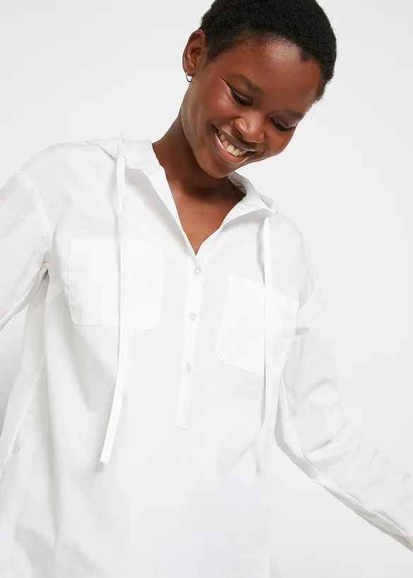 Blusa con cappuccio in puro cotone biologico, bonprix