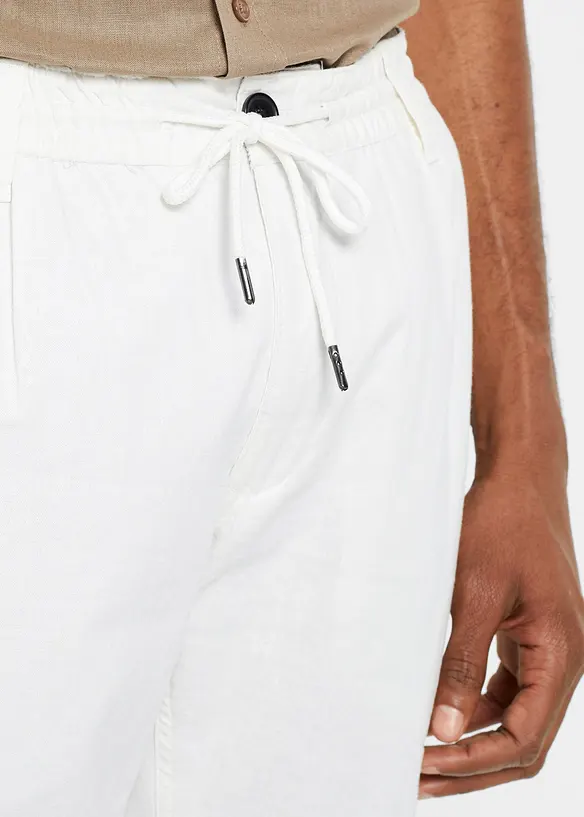 Pantaloni in misto lino con elastico in vita relaxed fit, straight, bonprix