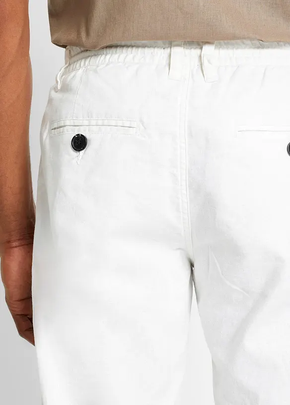 Pantaloni in misto lino con elastico in vita relaxed fit, straight, bonprix