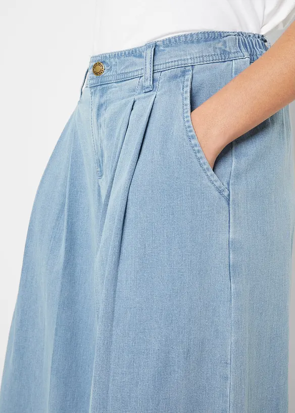 Gonna pantalone in jeans, wide leg, bonprix