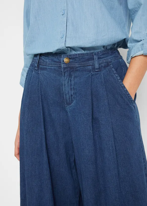 Gonna pantalone in jeans, wide leg, bonprix