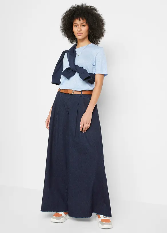 Gonna pantalone in jeans, wide leg, bonprix