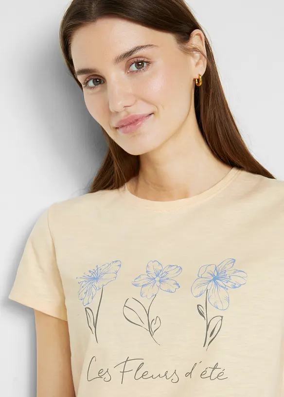 T-shirt basic con stampa (pacco da 2), bonprix