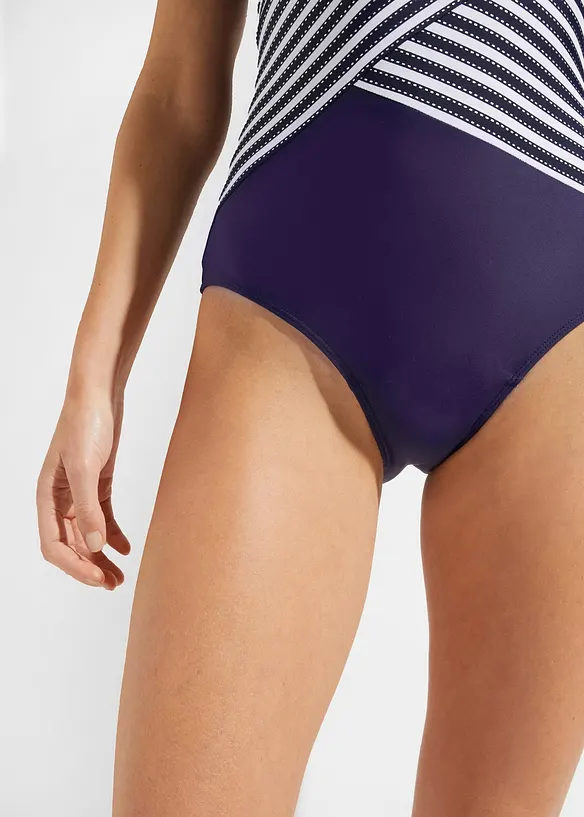 Costume intero con motivo incrociato ed effetto modellante medio, bonprix