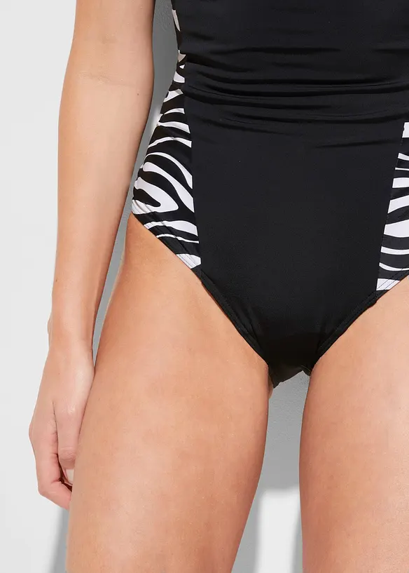 Costume intero in poliammide riciclata con effetto modellante medio, bonprix
