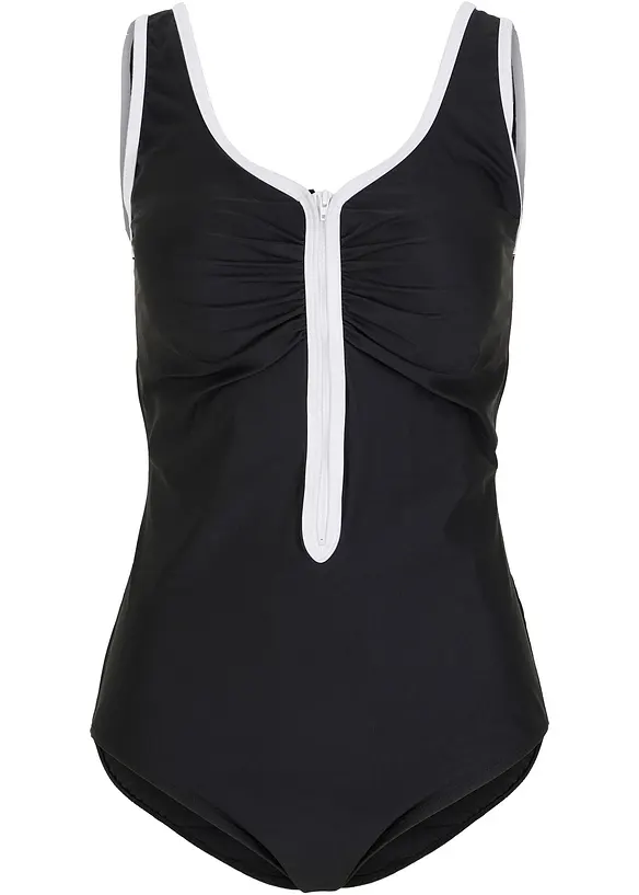 Costume intero con cerniera e effetto modellante leggero, bonprix