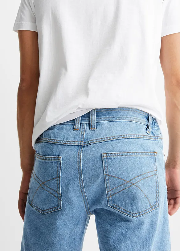 Bermuda in jeans con inserti elasticizzati ai lati, classic fit, bonprix