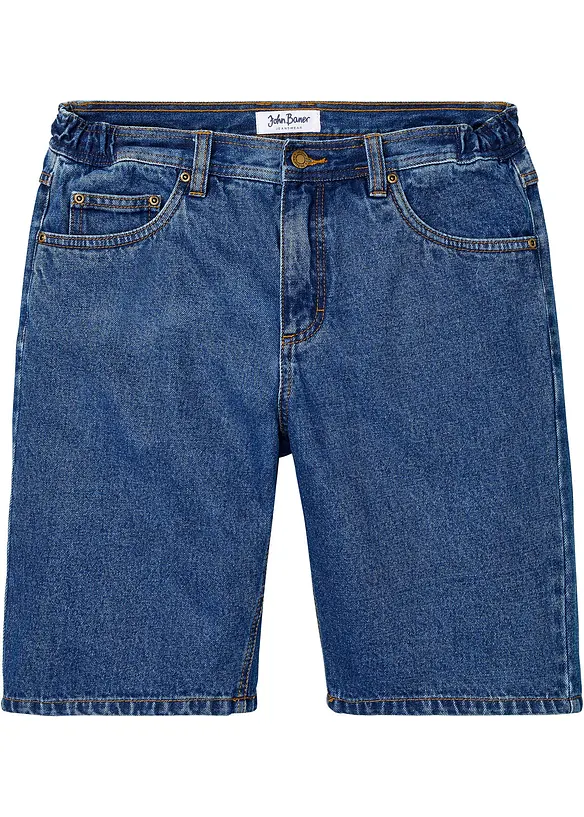 Bermuda in jeans con inserti elasticizzati ai lati, classic fit, bonprix