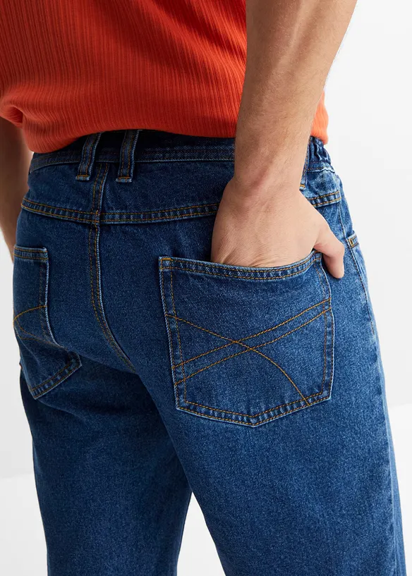 Bermuda in jeans con inserti elasticizzati ai lati, classic fit, bonprix