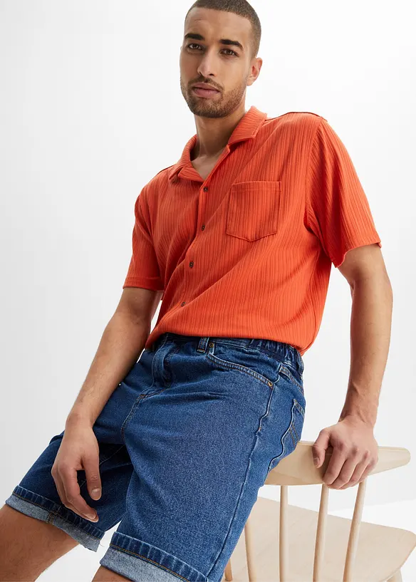Bermuda in jeans con inserti elasticizzati ai lati, classic fit, bonprix