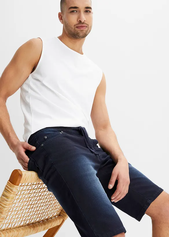 Bermuda di jeans in felpa con taglio comfort, regular fit, bonprix