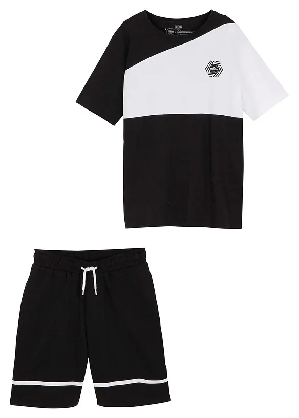 T-shirt e pantaloni corti in cotone biologico (set 2 pezzi), bonprix
