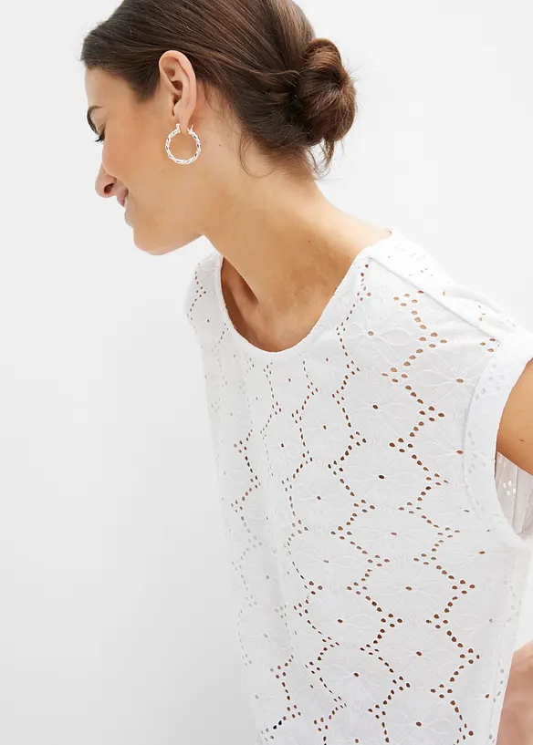 Maglia con ricami traforati, bonprix