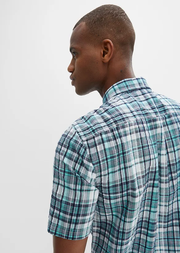 Camicia a maniche corte in seersucker di puro cotone, bonprix