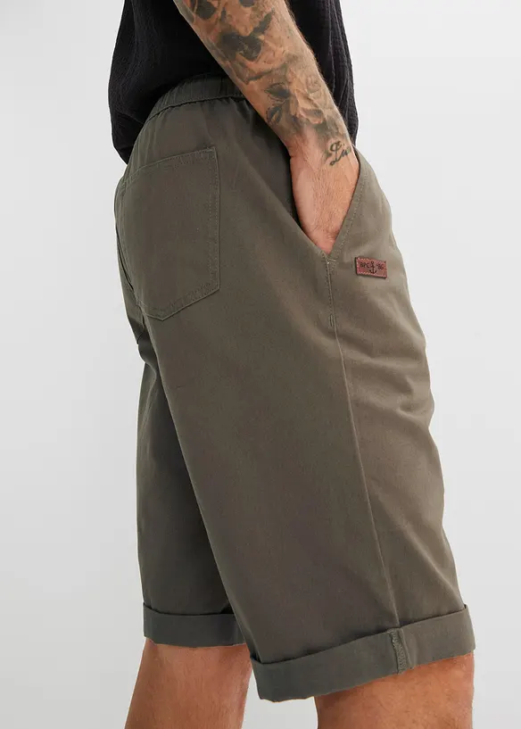 Bermuda con elastico in vita in puro cotone, regular fit, bonprix