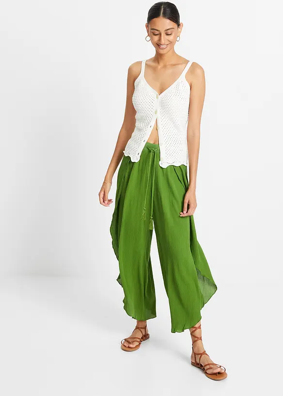 Pantaloni in crinkle strutturato, bonprix
