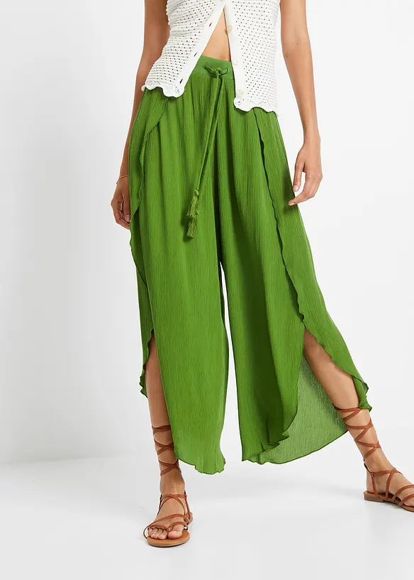 Pantaloni in crinkle strutturato, bonprix