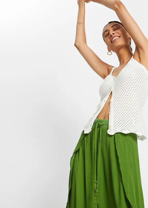 Pantaloni in crinkle strutturato, bonprix