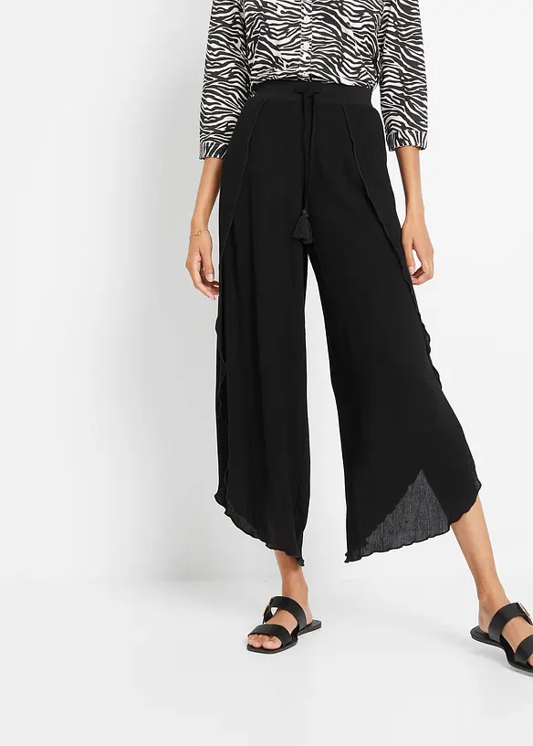 Pantaloni in crinkle strutturato, bonprix