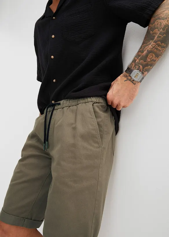 Bermuda con elastico in vita in puro cotone, regular fit, bonprix