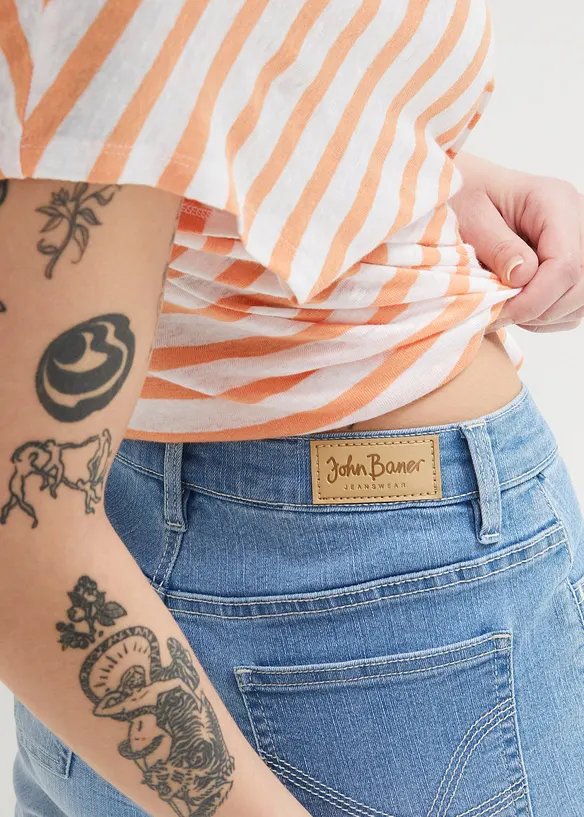 Bermuda in jeans, vita media, bonprix