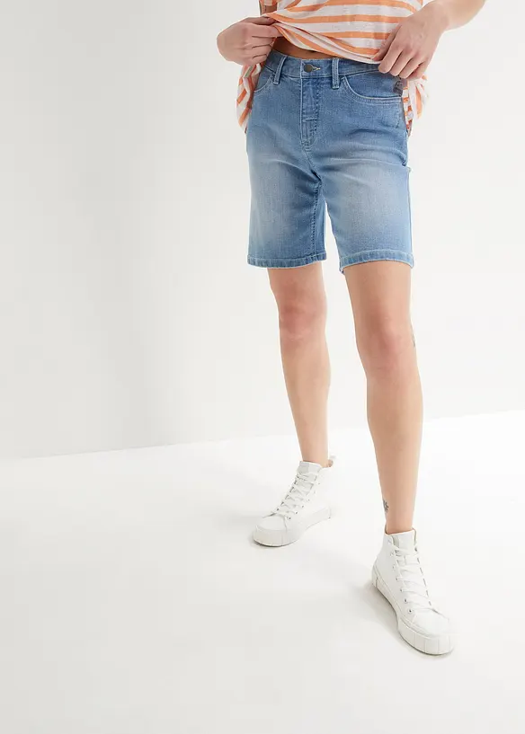 Bermuda in jeans, vita media, bonprix