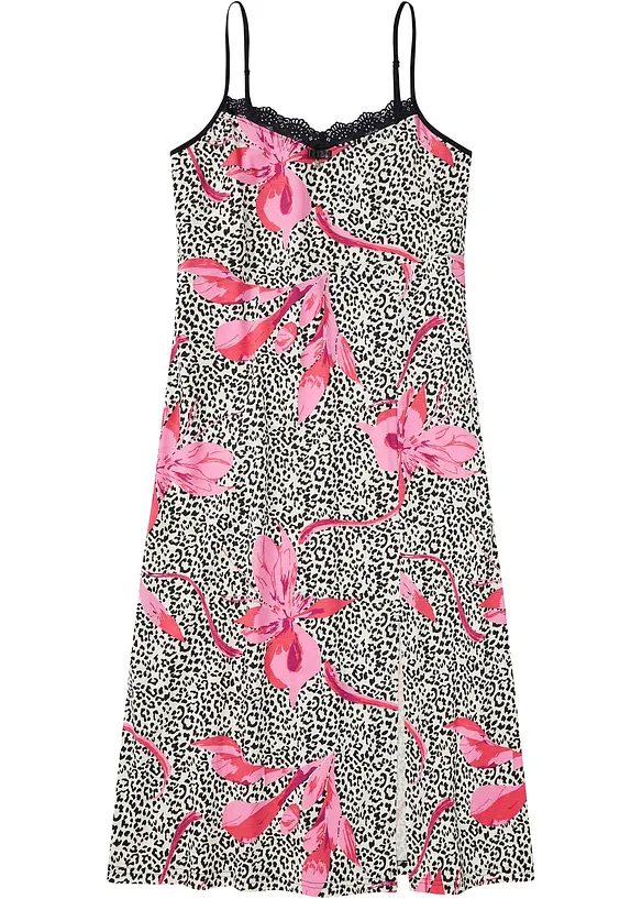 Camicia da notte lunga con pizzo discreto, bonprix