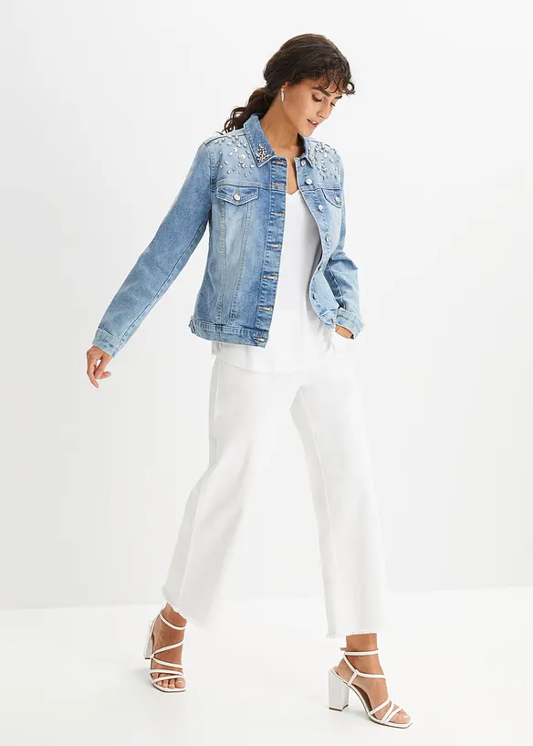 Giacca di jeans con strass, bonprix