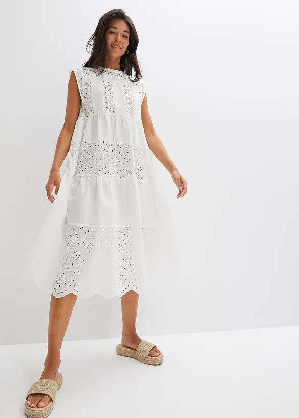 Abito midi con pizzo, bonprix