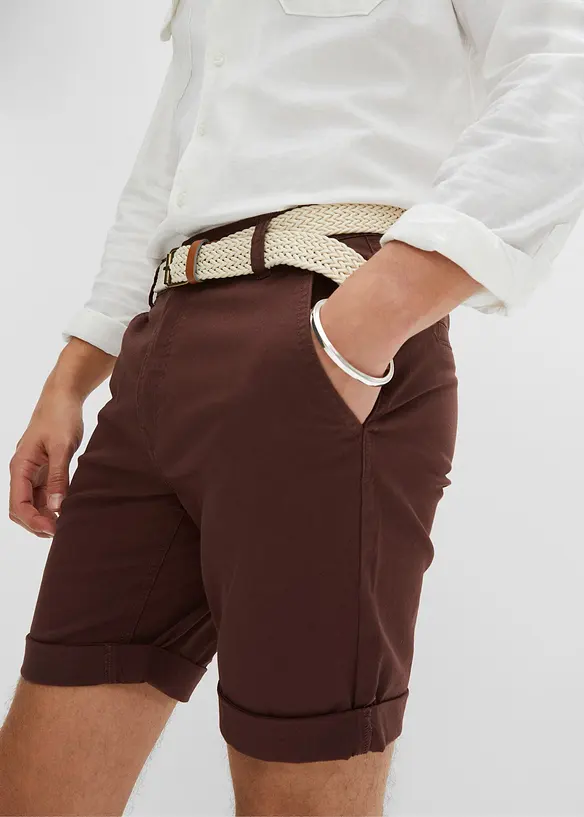 Bermuda chino elasticizzati con cintura, regular fit, bonprix