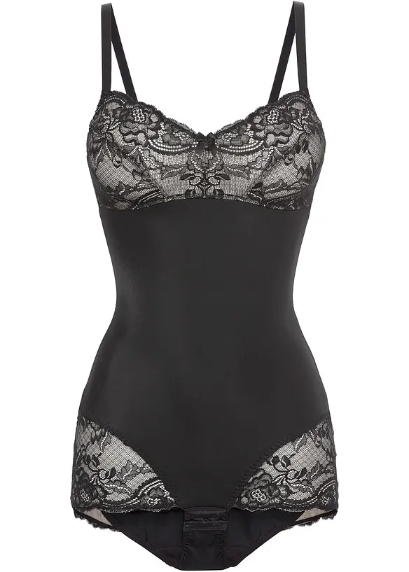 Body decorato con effetto modellante medio, bonprix