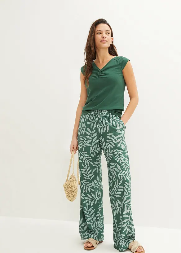 Top in jersey con scollo a V, bonprix