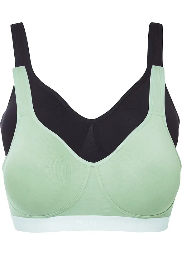 Reggiseno t-shirt senza ferretto con cotone biologico (pacco da 2), bonprix
