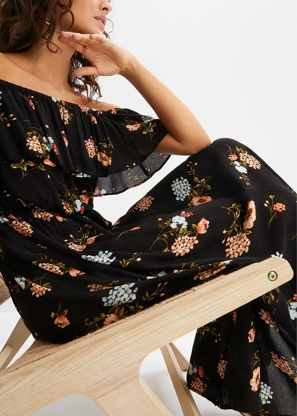Abito fantasia con spalle scoperte, bonprix
